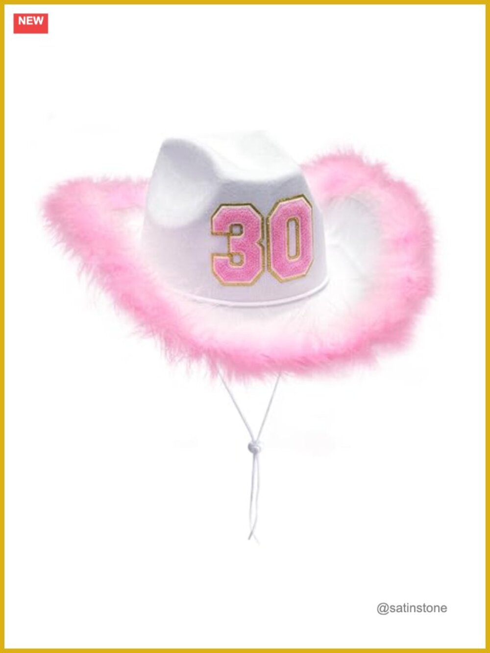 Cowgirl Hat With Gold Design 30th Birthday Decorations